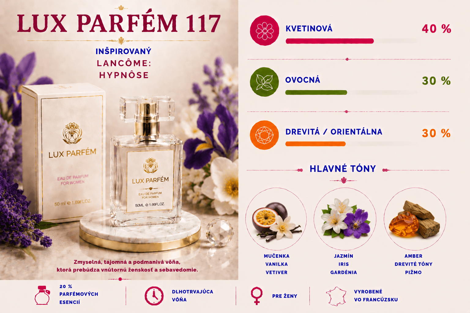 Lux Parfém 117 – Inšpirovaný Lancôme: Hypnôse